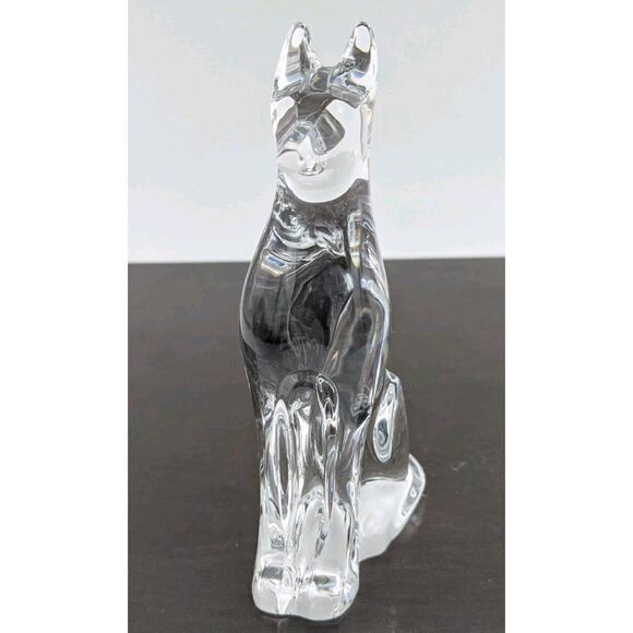Baccarat Crystal Egyptian Dog Figurine Paperweight 6.25" France - Picture 3 of 11